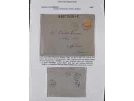 1851/1912, delightful exhibit collection with 37 covers and cards, covering the Ottoman, Italian and French Offices in Tripol