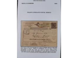 1851/1912, delightful exhibit collection with 37 covers and cards, covering the Ottoman, Italian and French Offices in Tripol