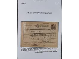 1851/1912, delightful exhibit collection with 37 covers and cards, covering the Ottoman, Italian and French Offices in Tripol