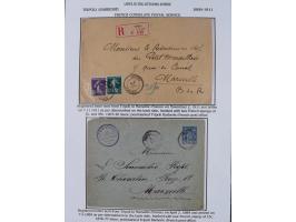 1851/1912, delightful exhibit collection with 37 covers and cards, covering the Ottoman, Italian and French Offices in Tripol