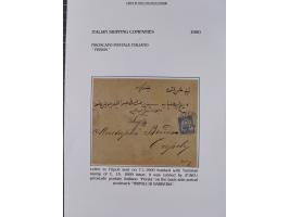 1851/1912, delightful exhibit collection with 37 covers and cards, covering the Ottoman, Italian and French Offices in Tripol