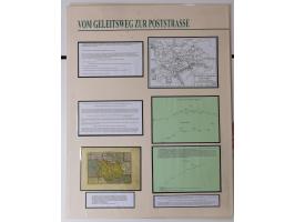 1638/1868, Ausstellungssammlung 'Vom Geleitsweg zur Poststraße', zu historischen Poststraßen in Sachsen, aufgezogen auf 7 gro
