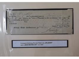 1638/1868, Ausstellungssammlung 'Vom Geleitsweg zur Poststraße', zu historischen Poststraßen in Sachsen, aufgezogen auf 7 gro