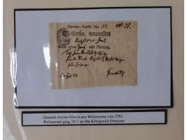 1638/1868, Ausstellungssammlung 'Vom Geleitsweg zur Poststraße', zu historischen Poststraßen in Sachsen, aufgezogen auf 7 gro