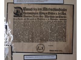 1638/1868, Ausstellungssammlung 'Vom Geleitsweg zur Poststraße', zu historischen Poststraßen in Sachsen, aufgezogen auf 7 gro