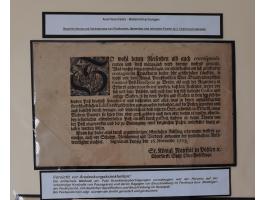 1638/1868, Ausstellungssammlung 'Vom Geleitsweg zur Poststraße', zu historischen Poststraßen in Sachsen, aufgezogen auf 7 gro