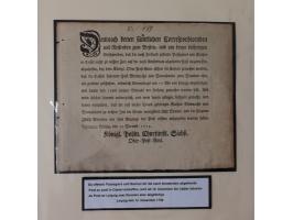 1638/1868, Ausstellungssammlung 'Vom Geleitsweg zur Poststraße', zu historischen Poststraßen in Sachsen, aufgezogen auf 7 gro