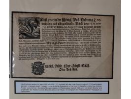 1638/1868, Ausstellungssammlung 'Vom Geleitsweg zur Poststraße', zu historischen Poststraßen in Sachsen, aufgezogen auf 7 gro