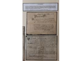 1638/1868, Ausstellungssammlung 'Vom Geleitsweg zur Poststraße', zu historischen Poststraßen in Sachsen, aufgezogen auf 7 gro