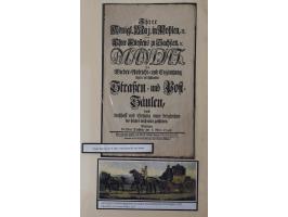 1638/1868, Ausstellungssammlung 'Vom Geleitsweg zur Poststraße', zu historischen Poststraßen in Sachsen, aufgezogen auf 7 gro