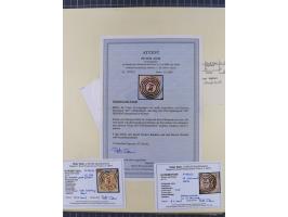 1852/66, gestempelte Sammlung mit besseren Marken, Farben und Einheiten. Dabei u.a. Mi.-Nr. 6a im senkrechten 6er-Block (FA S