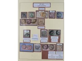 1852/66, gestempelte Sammlung mit besseren Marken, Farben und Einheiten. Dabei u.a. Mi.-Nr. 6a im senkrechten 6er-Block (FA S