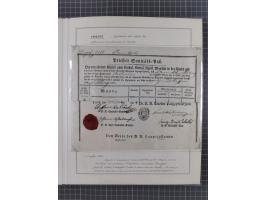 TRIEST: 1814/58, Sammlung mit 26 Briefen und Dokumenten, dabei Sanitätspass (1831) sowie doppelt versiegelter Desinfektionsbr