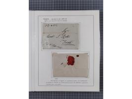 TRIEST: 1814/58, Sammlung mit 26 Briefen und Dokumenten, dabei Sanitätspass (1831) sowie doppelt versiegelter Desinfektionsbr