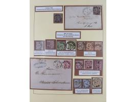 1868/70, gestempelte Sammlung inkl. Dienstmarken und Elass-Lothrigen mit schönen Briefstücken und 14 Briefen und Ganzsachen. 