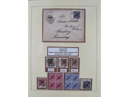 1898/1919, meist gestempelte Sammlung mit besseren und kpl. Ausgaben und bis auf wenige Ausnahmen auf schönen Briefstücken. D