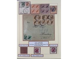 1898/1919, meist gestempelte Sammlung mit besseren und kpl. Ausgaben und bis auf wenige Ausnahmen auf schönen Briefstücken. D