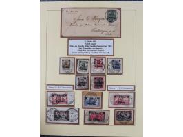 1898/1919, meist gestempelte Sammlung mit besseren und kpl. Ausgaben und bis auf wenige Ausnahmen auf schönen Briefstücken. D