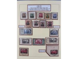 1899/1911, in den Hauptnummern kpl. Sammlung auf Briefstücken mit zusätzlich Mi.-Nr. 17I/II, 18I/II, 19I/I (doppelt sign. Bot