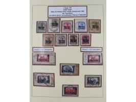 1899/1911, in den Hauptnummern kpl. Sammlung auf Briefstücken mit zusätzlich Mi.-Nr. 17I/II, 18I/II, 19I/I (doppelt sign. Bot