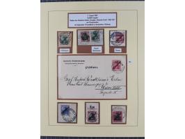 1884/1908, in den Hauptnummern überkomplette Sammlung auf Briefstücken mit zusätzlich u.a. Mi.-Nr. 23I/II (sign. Mansfeld), 1