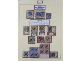 1897/13, gestempelte Sammlung ab Mitläufer-Ausgaben mit vielen Briefstücken, über weite Strecken kpl. mit Farben u.a. Mi.-Nr.