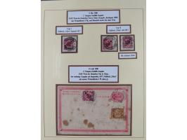 1898/1909, Sammlung ab Vorläufer-Ausgaben auf Briefstücken mit besseren und kpl. Ausgaben. Dabei u.a. Mi.-Nr. 2 mit Stempel “