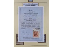 1899/1901, in den Hauptnummern kpl. Sammlung auf Briefstücken. Dabei Mi.-Nr. 1I (Stempel Sorte II, FA Jäschke-L. BPP), Mi.-Nr