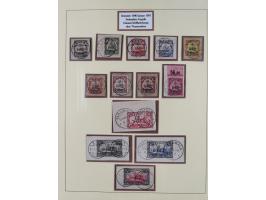 1900/01, Sammlung auf Briefstücken mit Mi.-Nr. 11-6 und 7-19 kpl., bessere Werte meist signiert, in guter Erhaltung