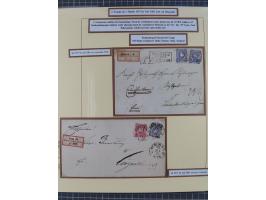 1875/83, kleine Sammlung “R-Zettel” mit 26 R-Briefen inkl. Bayern und Württemberg. Dabei u.a. R-Brief mit Mi.-Nr. 20+29 und f