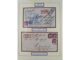 1875/83, kleine Sammlung “R-Zettel” mit 26 R-Briefen inkl. Bayern und Württemberg. Dabei u.a. R-Brief mit Mi.-Nr. 20+29 und f