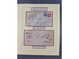 1875/83, kleine Sammlung “R-Zettel” mit 26 R-Briefen inkl. Bayern und Württemberg. Dabei u.a. R-Brief mit Mi.-Nr. 20+29 und f