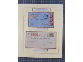 1875/83, kleine Sammlung “R-Zettel” mit 26 R-Briefen inkl. Bayern und Württemberg. Dabei u.a. R-Brief mit Mi.-Nr. 20+29 und f