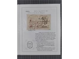 FRANKREICH: 1827/49, 14 Desinfektionsbriefe, dabei u.a. 2 interessante Briefe nach Tunis aus 1833, mit dem gleichen Inhalt un