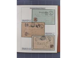 1886/1906, interessante aufgezogene Sammlung “Nachtaxierte Belege der Briefpost” mit über 95 Briefen und Karten, viele besser