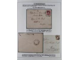 1883/1915, umfangreiche aufgezogene Sammlung “Bahnpost” mit über 145 Briefen und Karten, viele interessante Verwendungen, seh