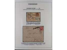 1883/1915, umfangreiche aufgezogene Sammlung “Bahnpost” mit über 145 Briefen und Karten, viele interessante Verwendungen, seh