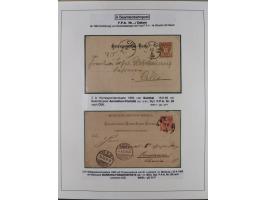 1883/1915, umfangreiche aufgezogene Sammlung “Bahnpost” mit über 145 Briefen und Karten, viele interessante Verwendungen, seh