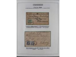 1883/1915, umfangreiche aufgezogene Sammlung “Bahnpost” mit über 145 Briefen und Karten, viele interessante Verwendungen, seh