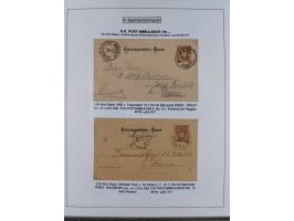 1883/1915, umfangreiche aufgezogene Sammlung “Bahnpost” mit über 145 Briefen und Karten, viele interessante Verwendungen, seh