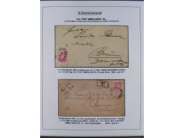 1883/1915, umfangreiche aufgezogene Sammlung “Bahnpost” mit über 145 Briefen und Karten, viele interessante Verwendungen, seh