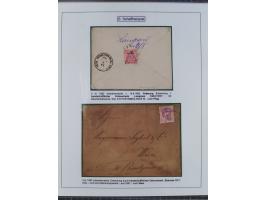 1883/1915, umfangreiche aufgezogene Sammlung “Bahnpost” mit über 145 Briefen und Karten, viele interessante Verwendungen, seh