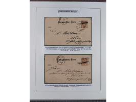 1883/1915, umfangreiche aufgezogene Sammlung “Bahnpost” mit über 145 Briefen und Karten, viele interessante Verwendungen, seh