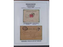 1883/1915, umfangreiche aufgezogene Sammlung “Bahnpost” mit über 145 Briefen und Karten, viele interessante Verwendungen, seh