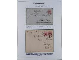 1883/1915, umfangreiche aufgezogene Sammlung “Bahnpost” mit über 145 Briefen und Karten, viele interessante Verwendungen, seh
