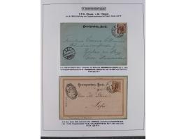 1883/1915, umfangreiche aufgezogene Sammlung “Bahnpost” mit über 145 Briefen und Karten, viele interessante Verwendungen, seh