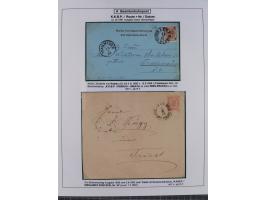 1883/1915, umfangreiche aufgezogene Sammlung “Bahnpost” mit über 145 Briefen und Karten, viele interessante Verwendungen, seh