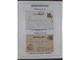 1883/1915, umfangreiche aufgezogene Sammlung “Bahnpost” mit über 145 Briefen und Karten, viele interessante Verwendungen, seh