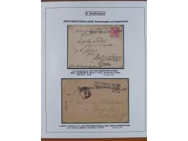1883/1915, umfangreiche aufgezogene Sammlung “Bahnpost” mit über 145 Briefen und Karten, viele interessante Verwendungen, seh