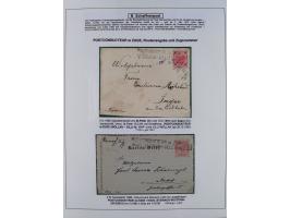 1883/1915, umfangreiche aufgezogene Sammlung “Bahnpost” mit über 145 Briefen und Karten, viele interessante Verwendungen, seh